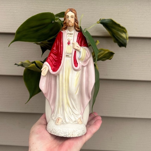 Vintage Sacred Heart Jesus Planter #4169 Made In Japan - Picture 1 of 4